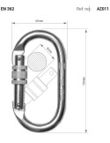 Carabinieră PROTEKT AZ 011 Screw-Lock, 25 kN, EN 362, oțel galvanizat