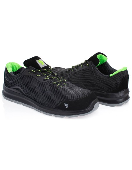Pantof de protecție NETO S1P negru cu accente verde lime