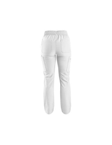 Pantaloni medicali elastici CXS CORE-X albi, vedere spate